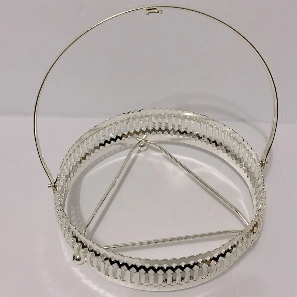 Silver Plated The Windsor Range Glass Bowl And Fork Set Mayfair London